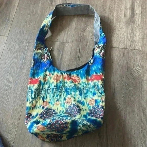 ❤️HP❤️Temptation Italy Multi Color Floral  Boho Canvas crossbody Bag - Picture 2 of 8